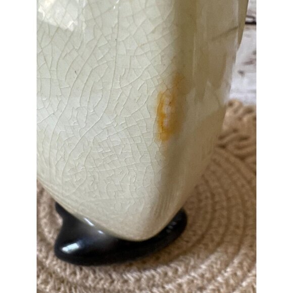 vintage ceramic Royal Copley ivy footed pattern vase - Picture 5 of 7